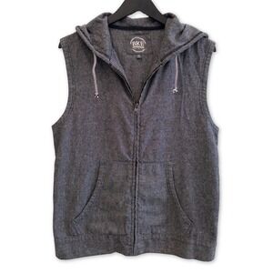 BKE Standard Fit Sleeveless Hoodie Mens Medium Dark Gray Zip Up Vest Gorpcore